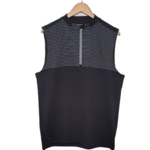 NEW Men's Levelwear Athletic Black Striped Sleeveless Vest Golf Top Size M